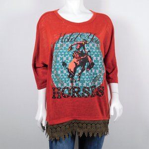 Southern Grace Holding Horses Tunic Top S/M (610214)